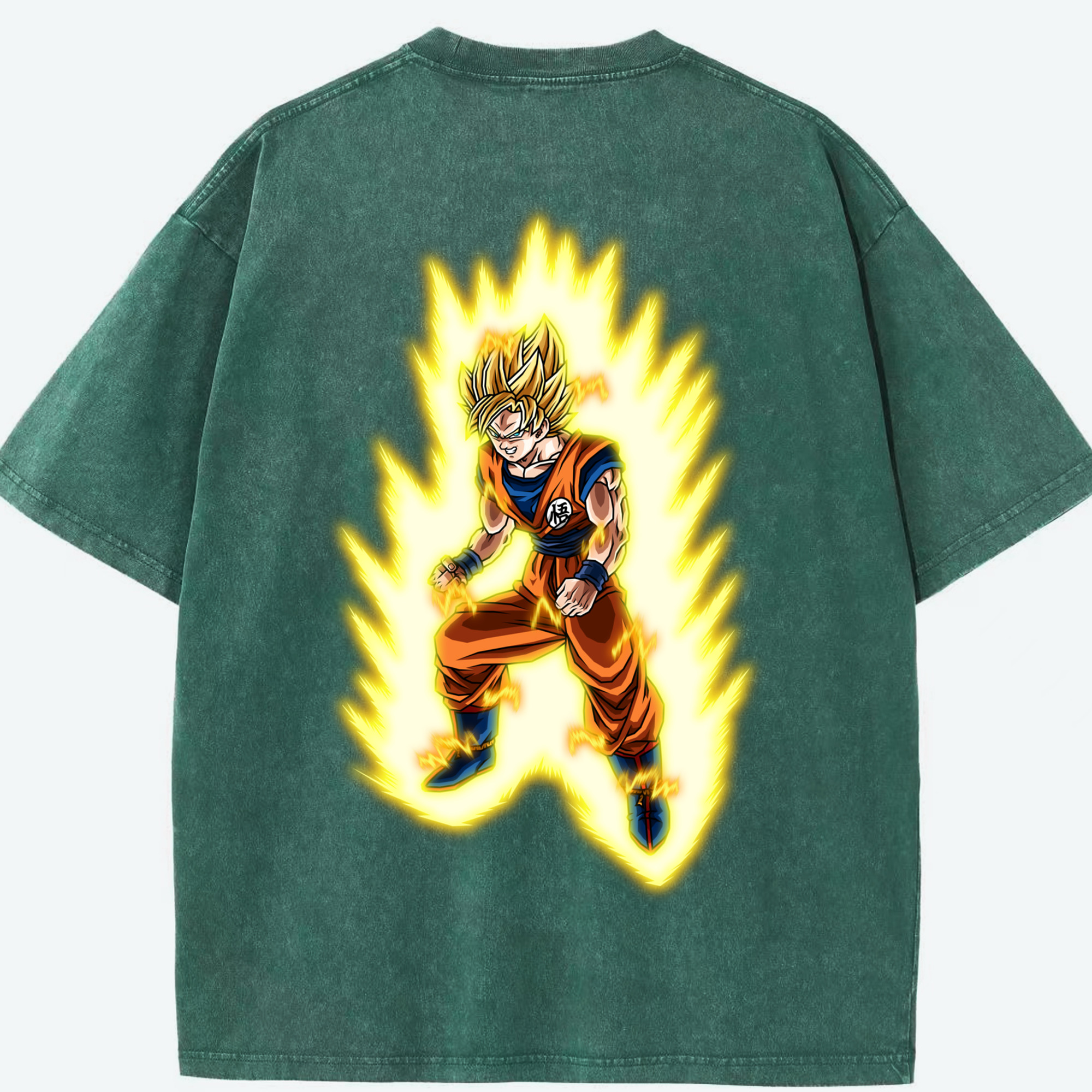 （画像用） ドラゴンボール 孫悟空（そん ごくう）Son Goku カカロット DRAGON BALL Kakarotto 綿100% ヴィンテージ風 半袖Tシャツ（背面プリント）